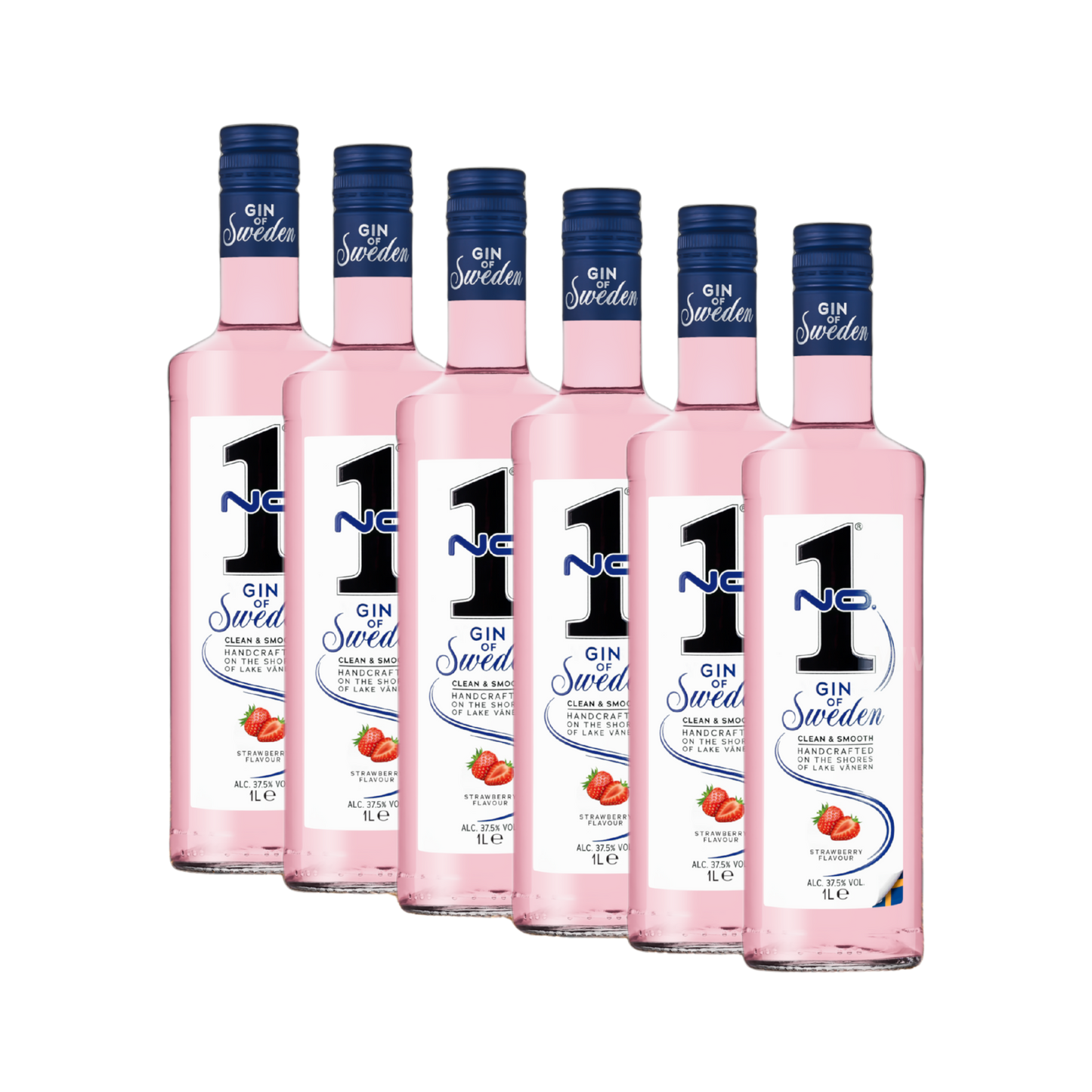 No.1 Gin Strawberry 37,5 % vol. 6 x 1 L – Erdbeer Gin Vorteilspack