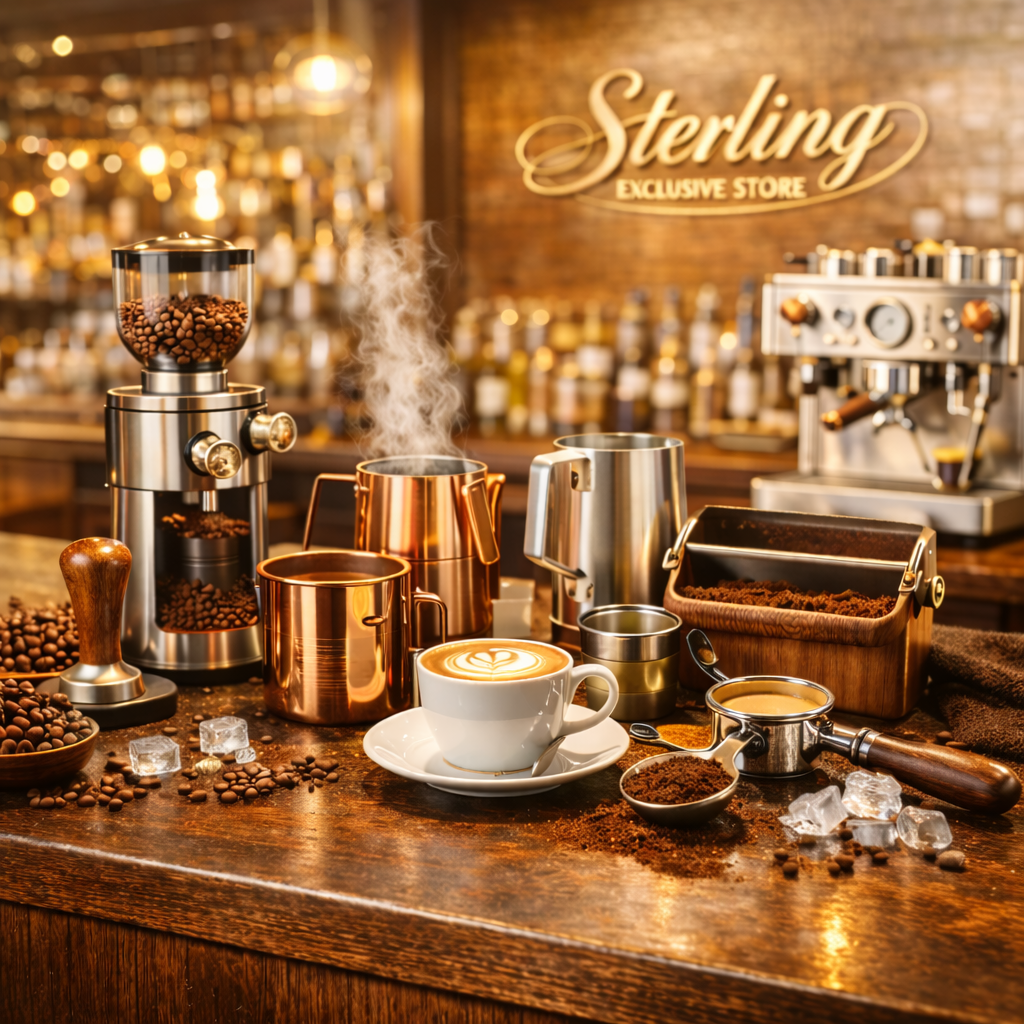 Barista-Zubehör Tasse Kaffeemühle Milchkännchen Tamper Abschlagkasten