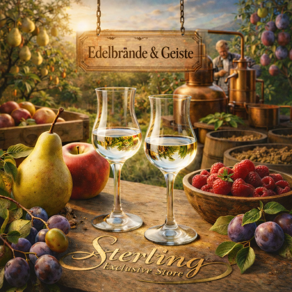 Edelbrände Geiste Gläser Obst Destille Obstwiese 