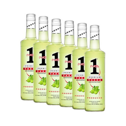 No.1 Vodka Gooseberry 37,5 % vol. 6 x 1 L – Fruchtiger Vodka Vorteilspack