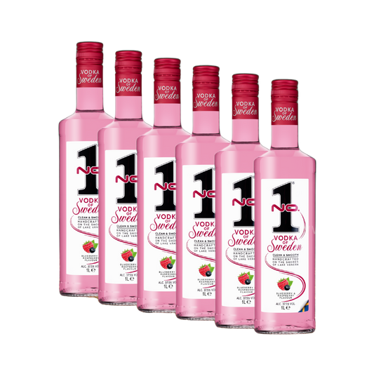 No.1 Vodka Raspberry Blueberry 37,5 % vol. 6 x 1 L – Beeren Vodka Vorteilspack