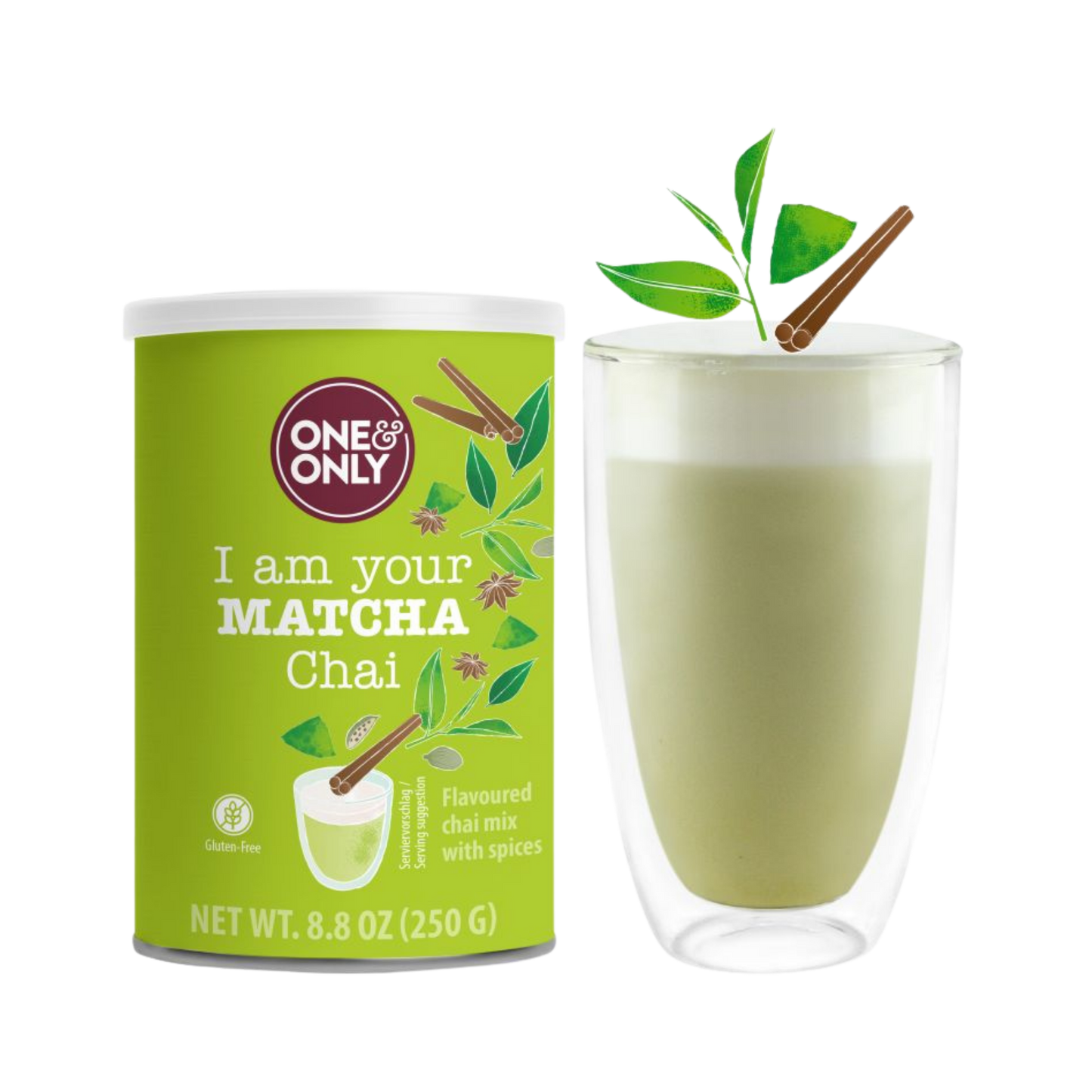 One&Only Green Chai Pulver – Grüner Chai Latte Mix 250 g