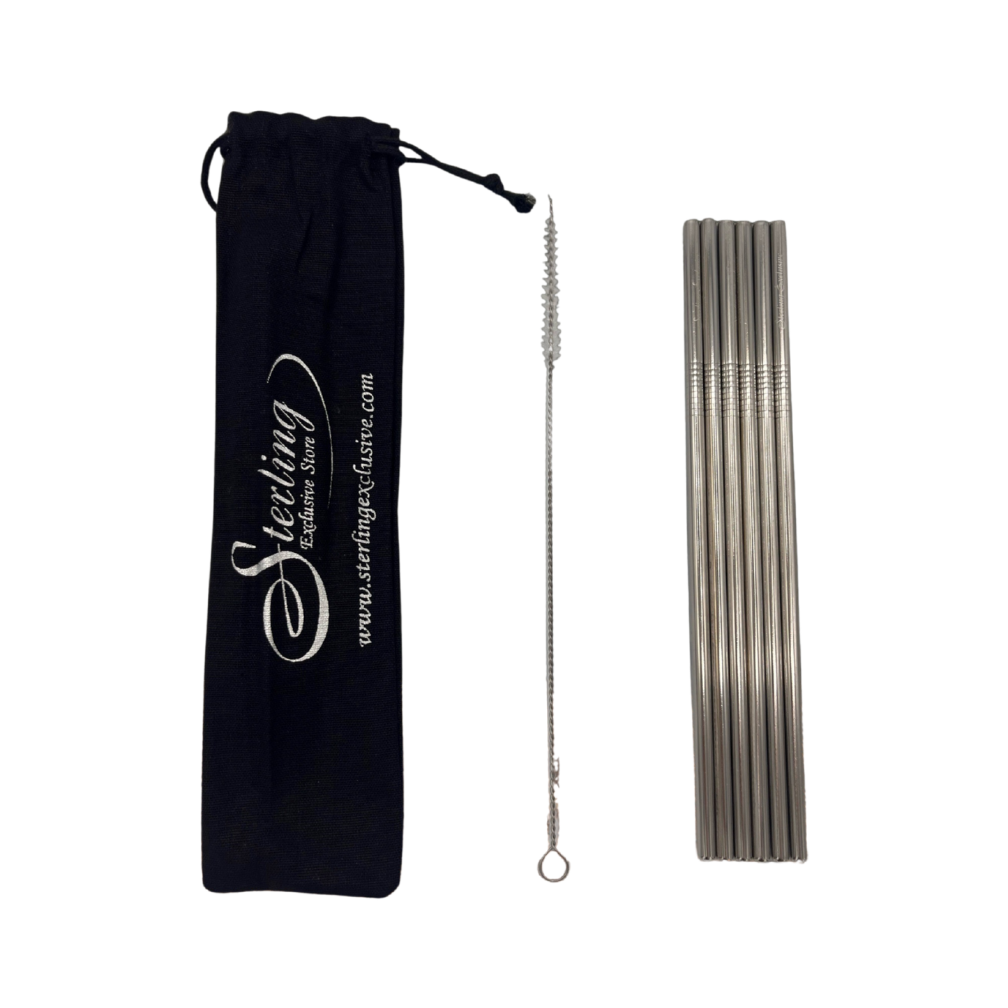 Edelstahl Trinkhalm Set 6x215 mm